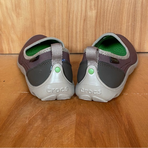 Womens 4 Crocs Duet Busy Day Skimmer Flats Brown SEF0680 - Picture 4 of 8